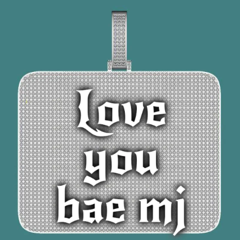 CUSTOM LETTER NECKLACE 3D BIG SQUARE sold by The GUU Shop