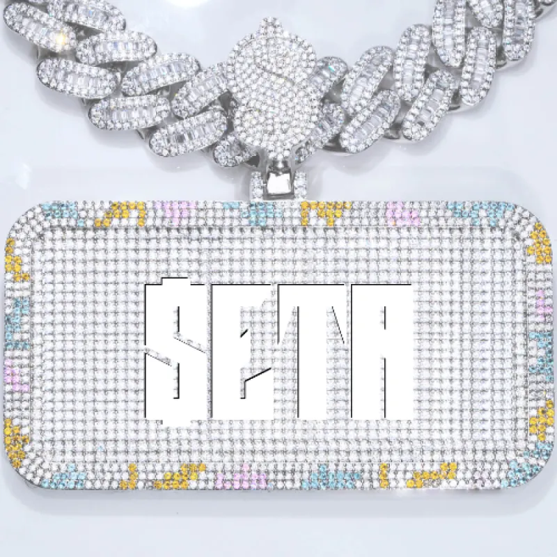 CUSTOM LETTER NECKLACE 3D COLORFUL SQUARE sold by The GUU Shop