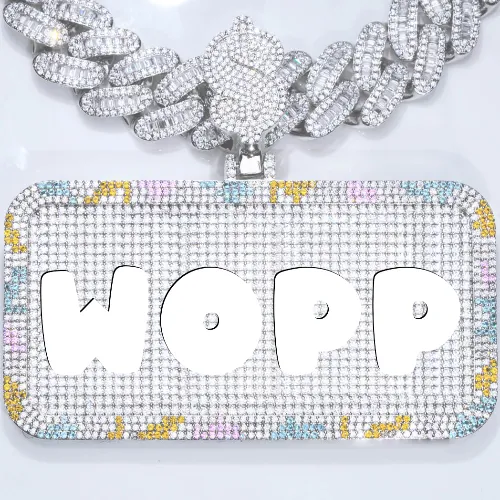 CUSTOM LETTER NECKLACE 3D COLORFUL SQUARE sold by The GUU Shop