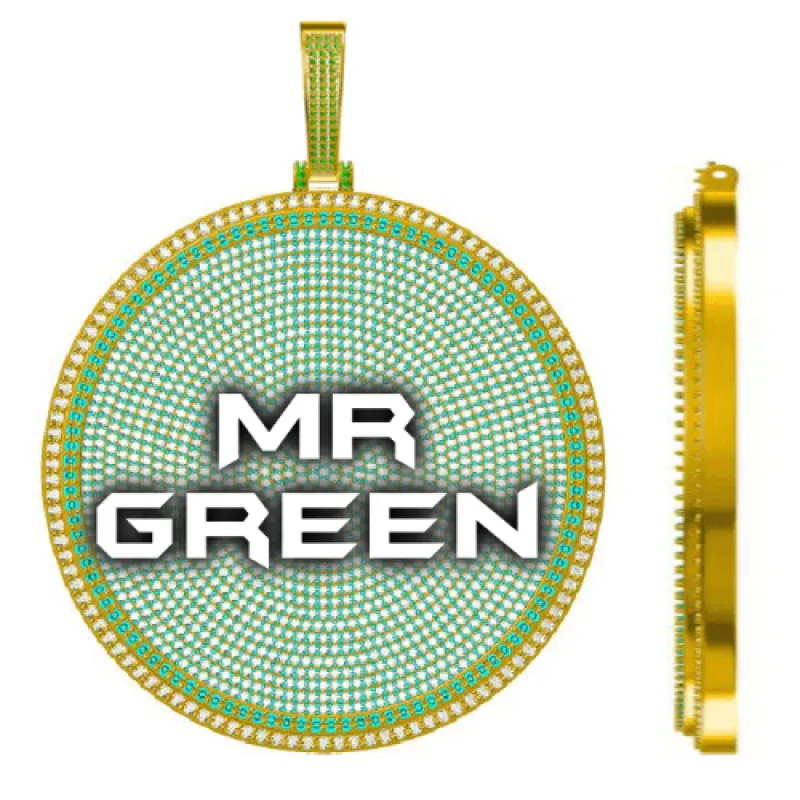 CUSTOM LETTER NECKLACE 3D BIG DISC sold by The GUU Shop