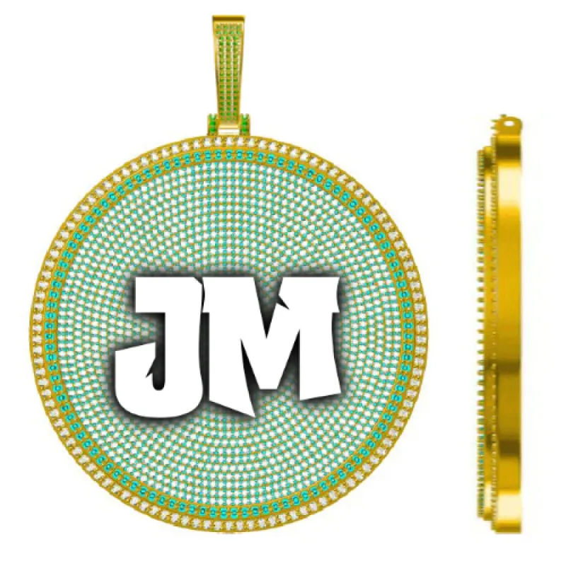 CUSTOM LETTER NECKLACE 3D BIG DISC sold by The GUU Shop