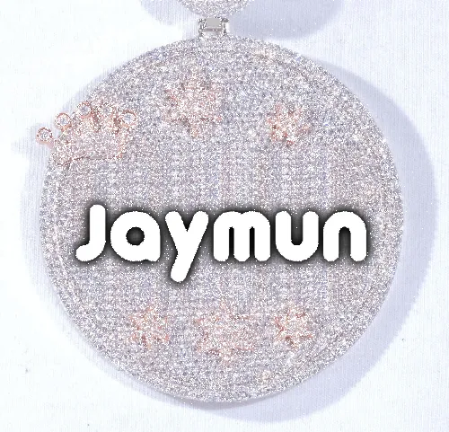 CUSTOM LETTER NECKLACE 3D BIG CROWN DISC sold by The GUU Shop