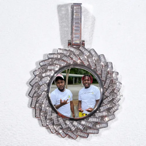 Large 3D Baguette Custom Picture Pendant sold by The GUU Shop