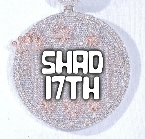 CUSTOM LETTER NECKLACE 3D BIG CROWN DISC sold by The GUU Shop