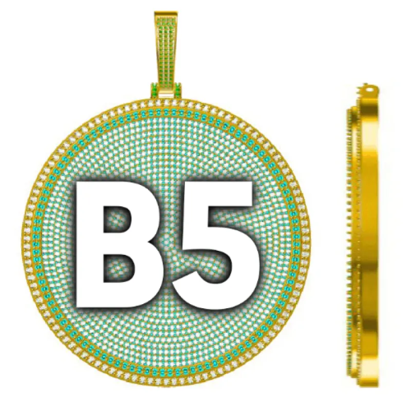 CUSTOM LETTER NECKLACE 3D BIG DISC made by The GUU Shop