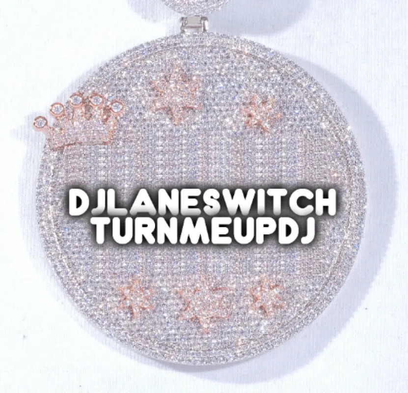 CUSTOM LETTER NECKLACE 3D BIG CROWN DISC sold by The GUU Shop