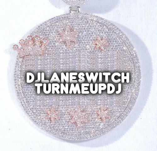 CUSTOM LETTER NECKLACE 3D BIG CROWN DISC sold by The GUU Shop