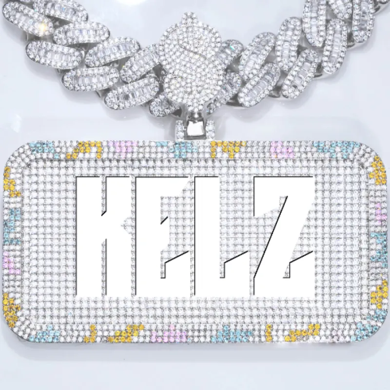 CUSTOM LETTER NECKLACE 3D COLORFUL SQUARE sold by The GUU Shop