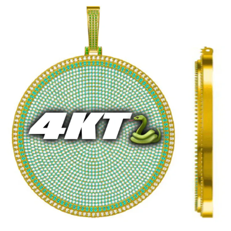 CUSTOM LETTER NECKLACE 3D BIG DISC sold by The GUU Shop