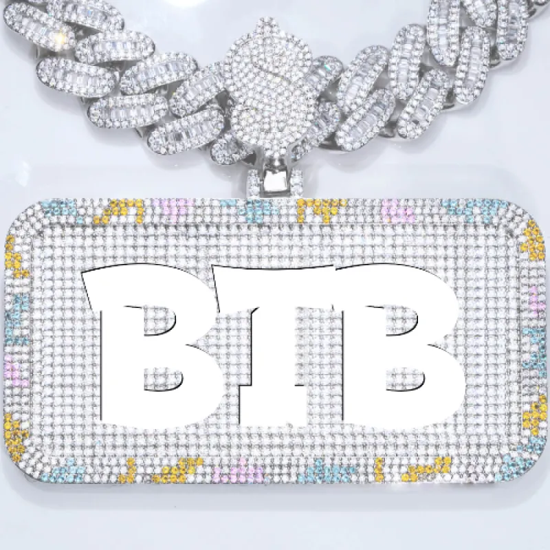 CUSTOM LETTER NECKLACE 3D COLORFUL SQUARE sold by The GUU Shop