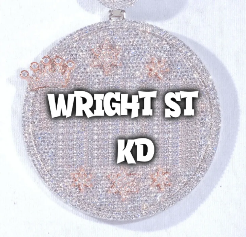 CUSTOM LETTER NECKLACE 3D BIG CROWN DISC sold by The GUU Shop