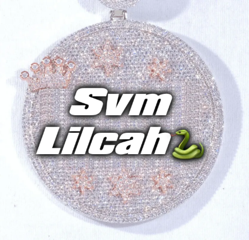 CUSTOM LETTER NECKLACE 3D BIG CROWN DISC sold by The GUU Shop