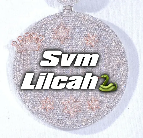 CUSTOM LETTER NECKLACE 3D BIG CROWN DISC sold by The GUU Shop