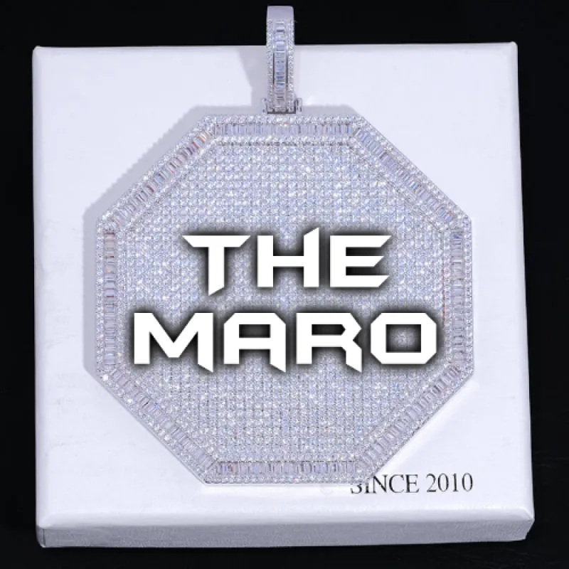 CUSTOM LETTER NECKLACE 3D BIG OCTAGON sold by The GUU Shop