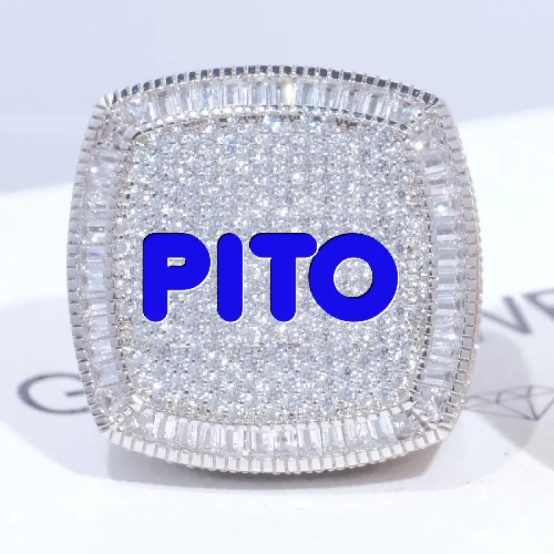 CUSTOM LETTER 3D ICED RING sold by The GUU Shop