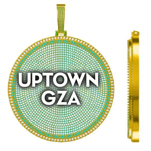 CUSTOM LETTER NECKLACE 3D BIG DISC sold by The GUU Shop