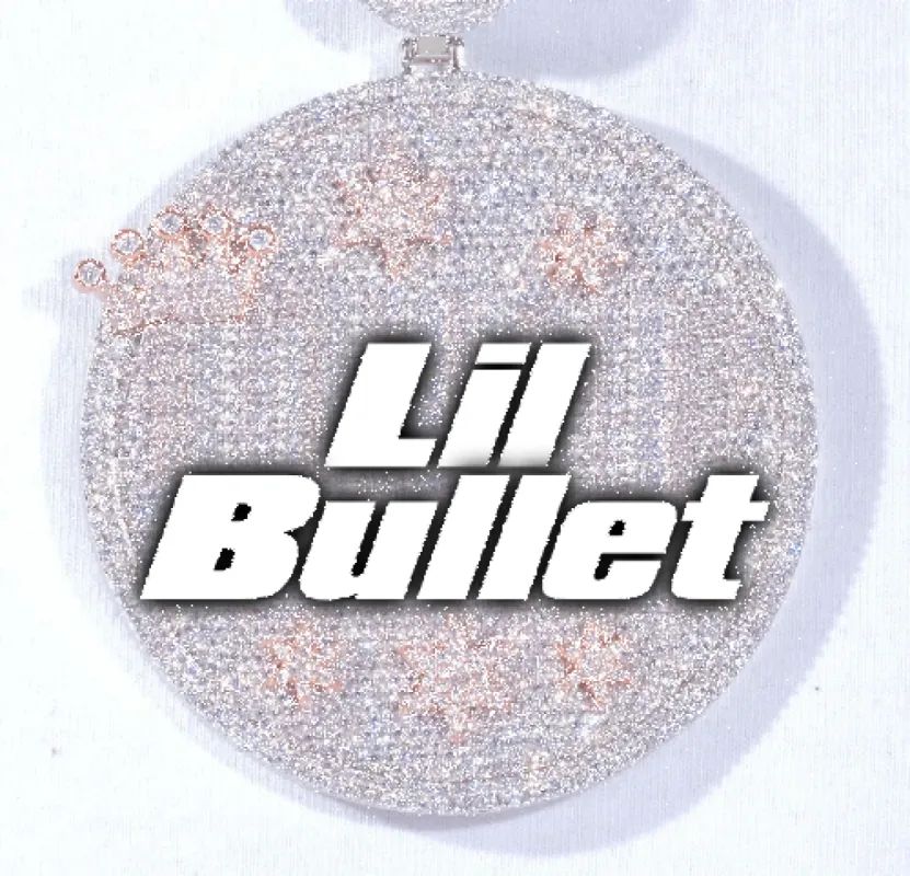 CUSTOM LETTER NECKLACE 3D BIG CROWN DISC sold by The GUU Shop