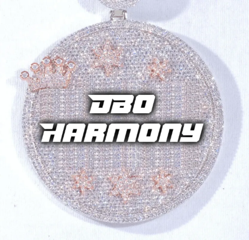 CUSTOM LETTER NECKLACE 3D BIG CROWN DISC sold by The GUU Shop