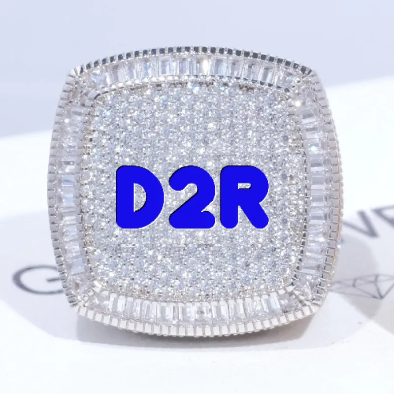 CUSTOM LETTER 3D ICED RING sold by The GUU Shop