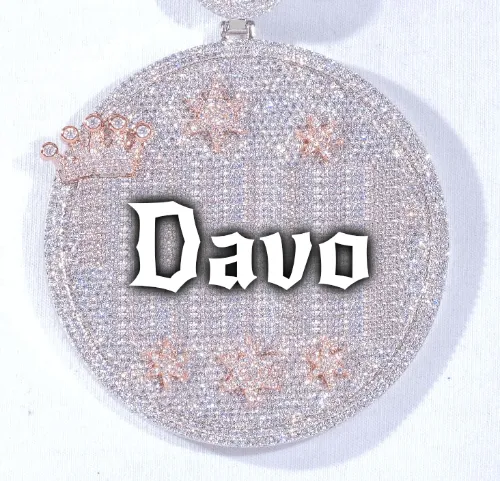 CUSTOM LETTER NECKLACE 3D BIG CROWN DISC sold by The GUU Shop