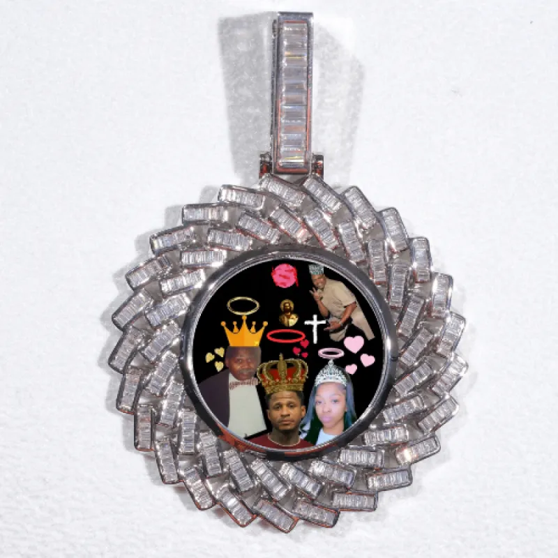 Large 3D Baguette Custom Picture Pendant sold by The GUU Shop