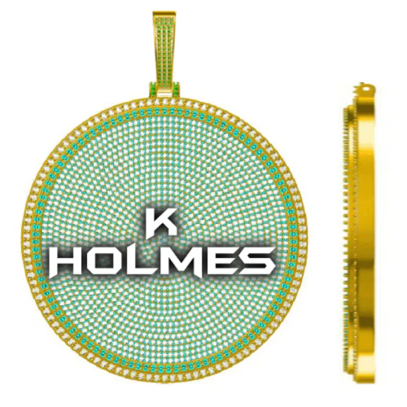 CUSTOM LETTER NECKLACE 3D BIG DISC sold by The GUU Shop