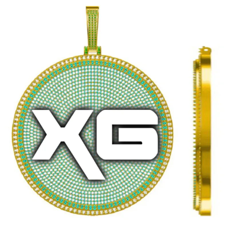 CUSTOM LETTER NECKLACE 3D BIG DISC sold by The GUU Shop