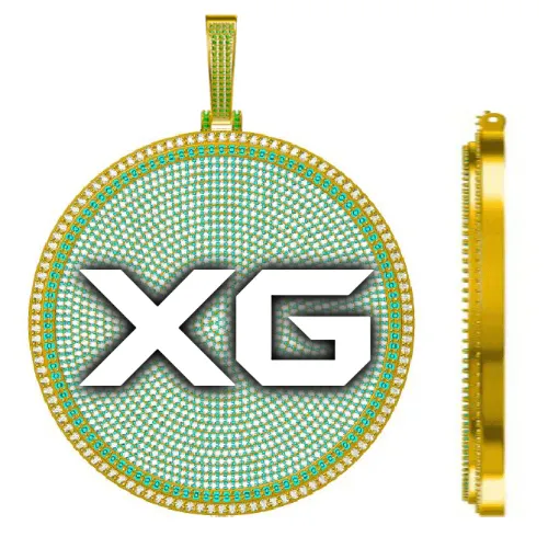 CUSTOM LETTER NECKLACE 3D BIG DISC sold by The GUU Shop