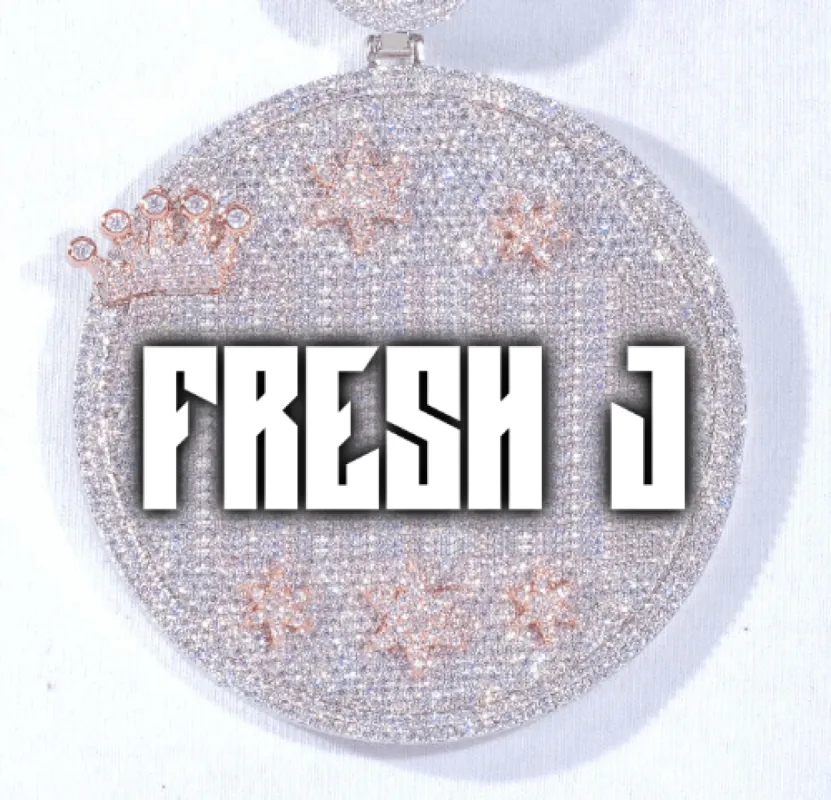 CUSTOM LETTER NECKLACE 3D BIG CROWN DISC sold by The GUU Shop