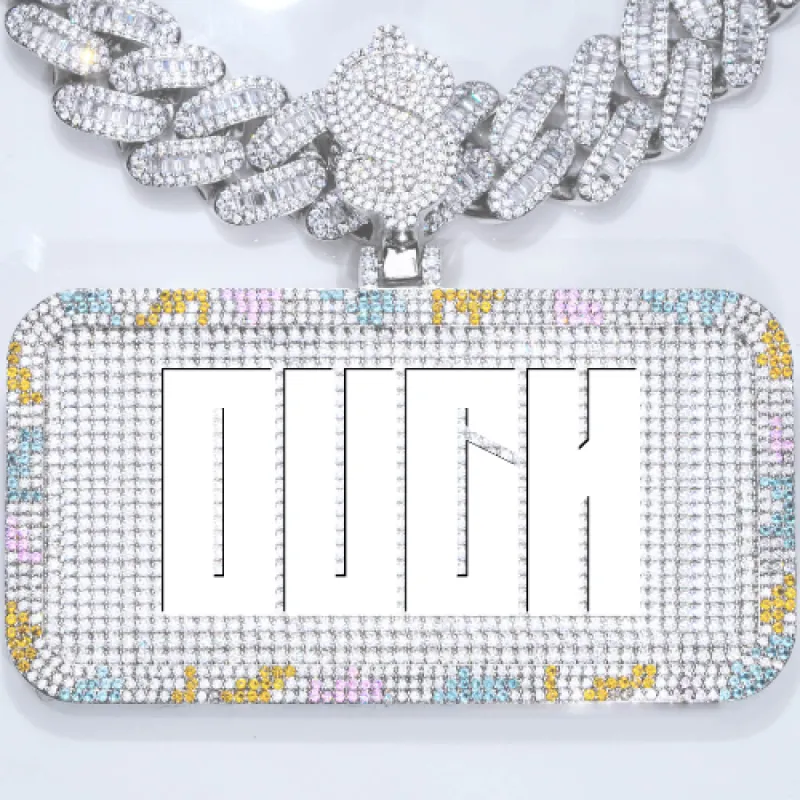 CUSTOM LETTER NECKLACE 3D COLORFUL SQUARE sold by The GUU Shop