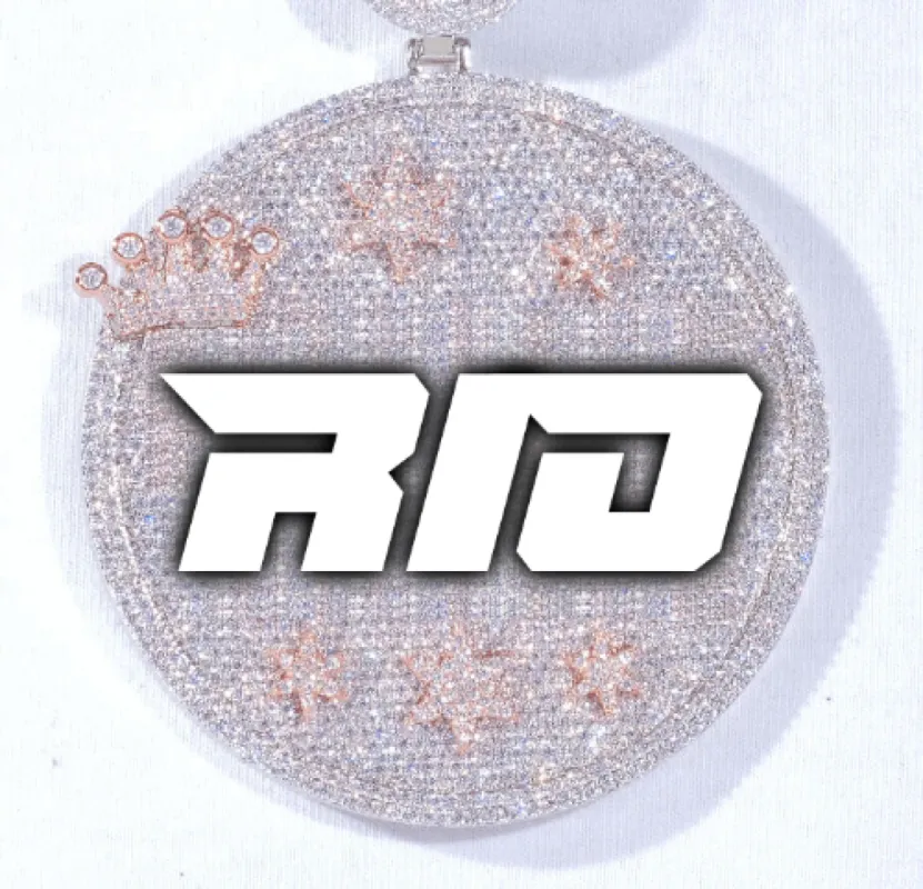 CUSTOM LETTER NECKLACE 3D BIG CROWN DISC sold by The GUU Shop