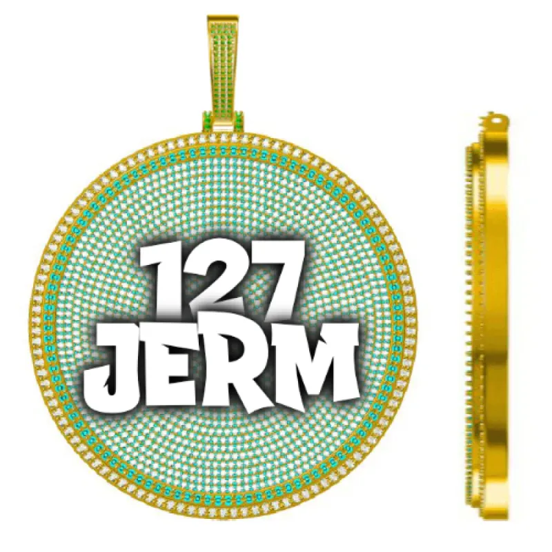 CUSTOM LETTER NECKLACE 3D BIG DISC sold by The GUU Shop