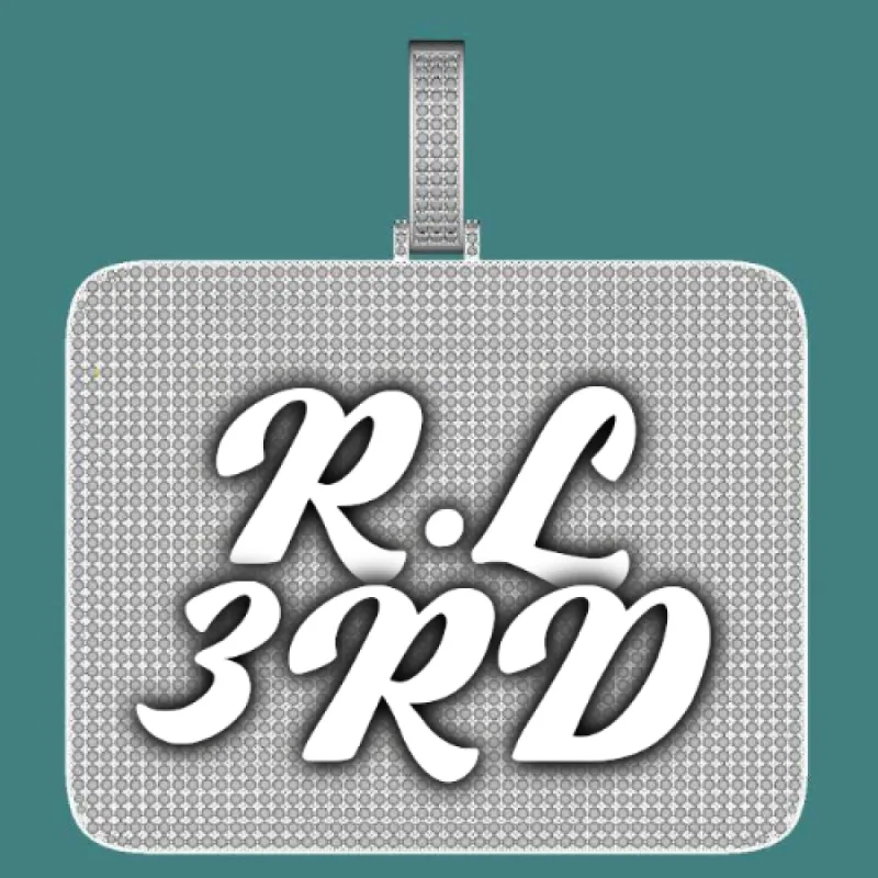 CUSTOM LETTER NECKLACE 3D BIG SQUARE sold by The GUU Shop