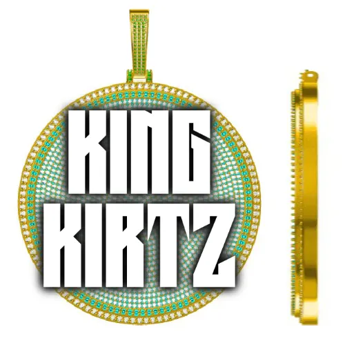 CUSTOM LETTER NECKLACE 3D BIG DISC sold by The GUU Shop