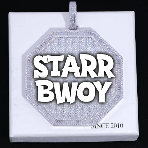 CUSTOM LETTER NECKLACE 3D BIG OCTAGON sold by The GUU Shop