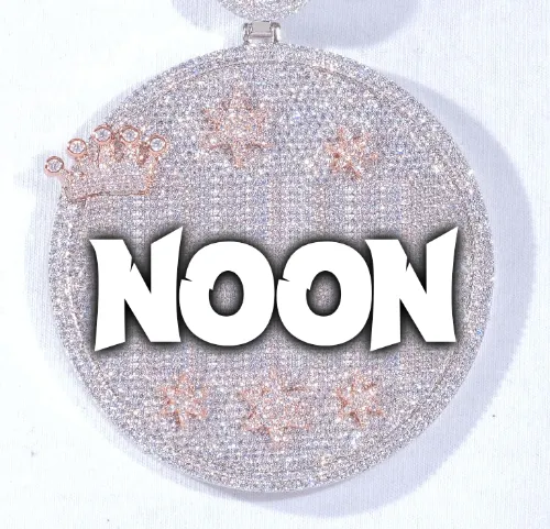 CUSTOM LETTER NECKLACE 3D BIG CROWN DISC sold by The GUU Shop