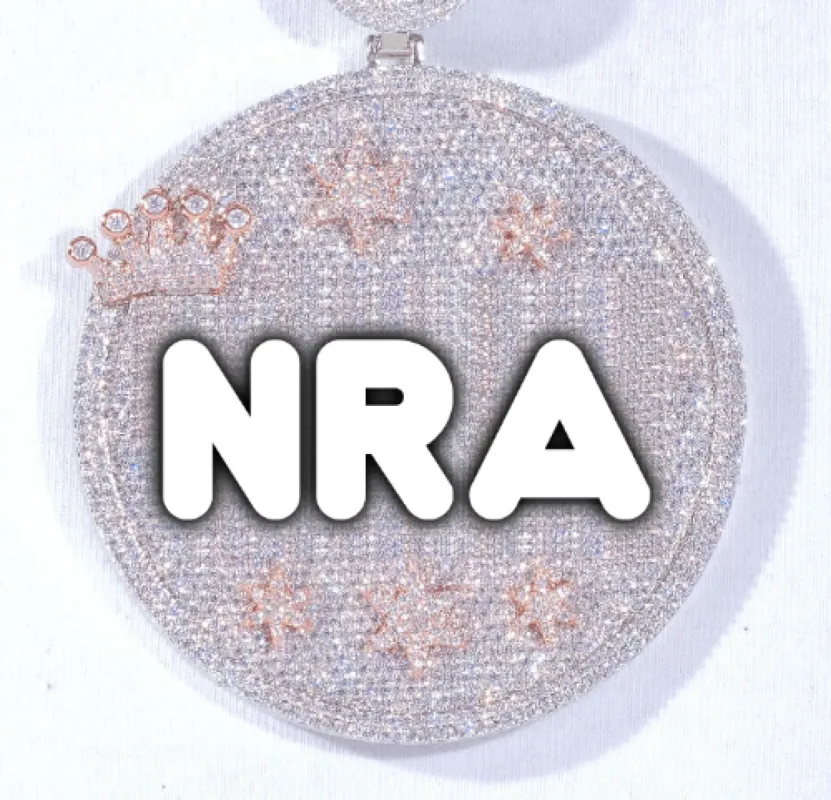 CUSTOM LETTER NECKLACE 3D BIG CROWN DISC sold by The GUU Shop