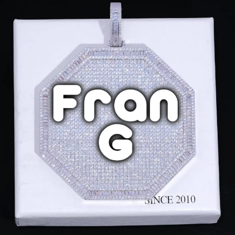 CUSTOM LETTER NECKLACE 3D BIG OCTAGON sold by The GUU Shop