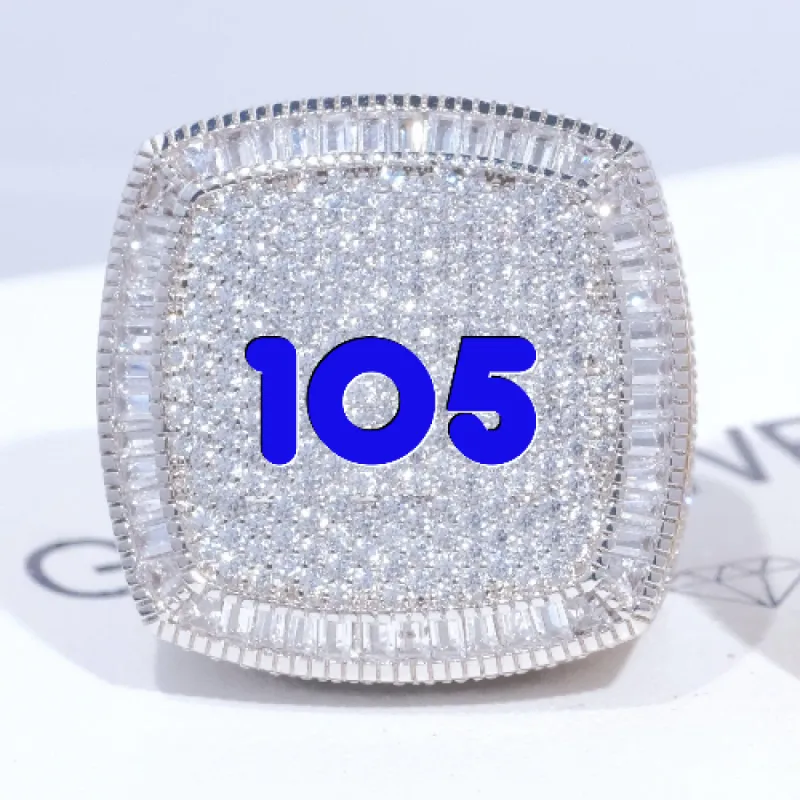 CUSTOM LETTER 3D ICED RING sold by The GUU Shop