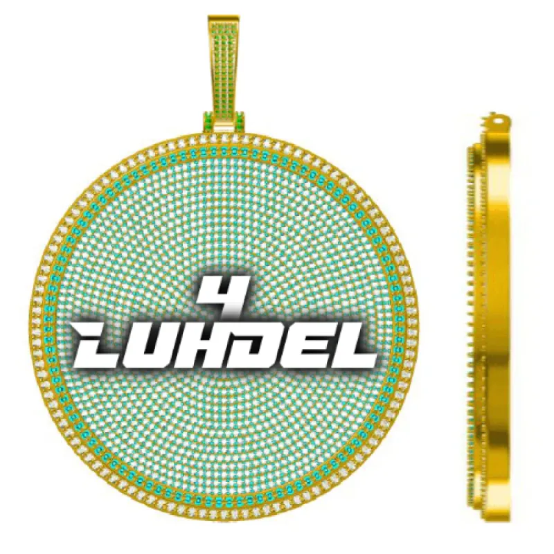 CUSTOM LETTER NECKLACE 3D BIG DISC sold by The GUU Shop