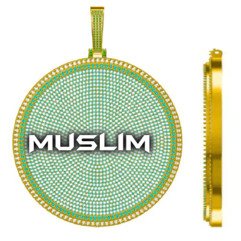 CUSTOM LETTER NECKLACE 3D BIG DISC sold by The GUU Shop