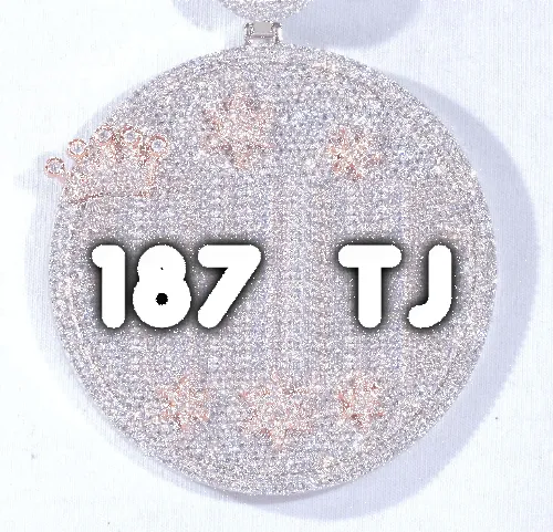 CUSTOM LETTER NECKLACE 3D BIG CROWN DISC sold by The GUU Shop