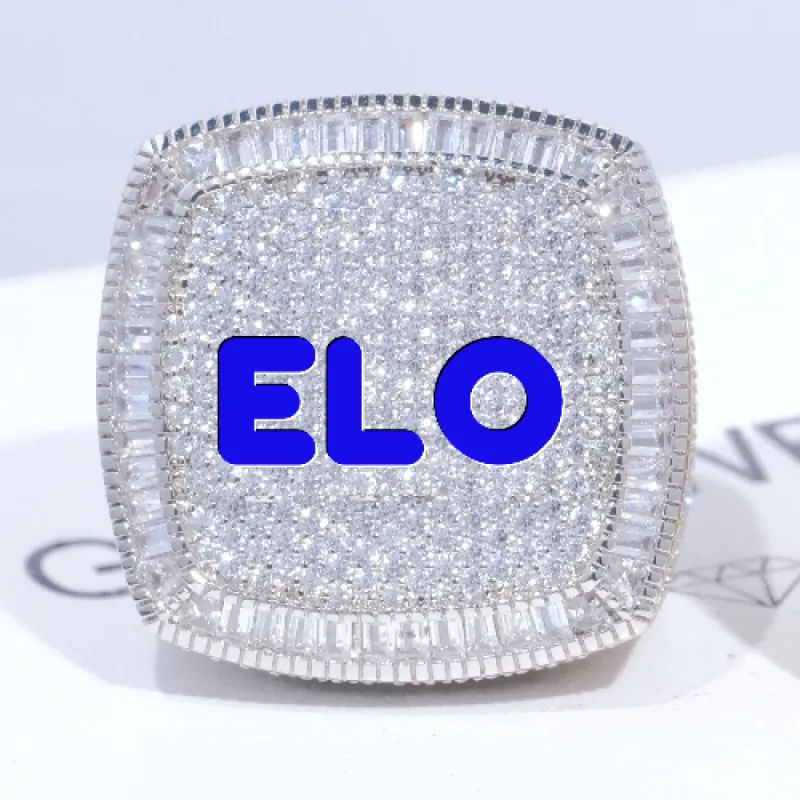 CUSTOM LETTER 3D ICED RING sold by The GUU Shop