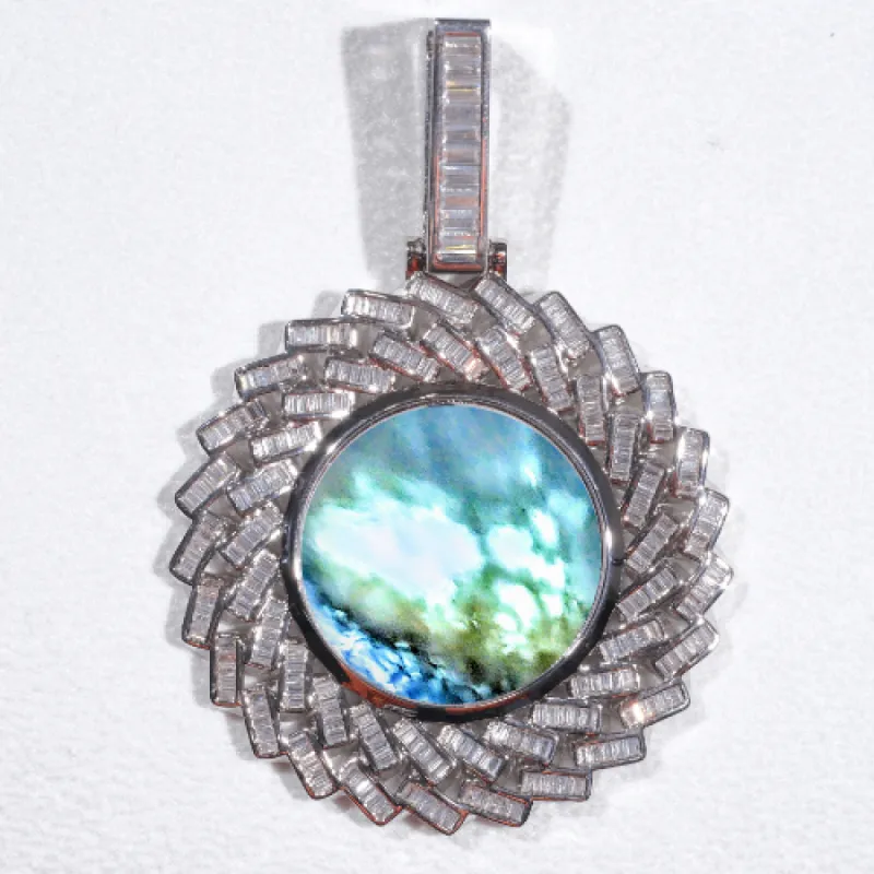 Large 3D Baguette Custom Picture Pendant sold by The GUU Shop