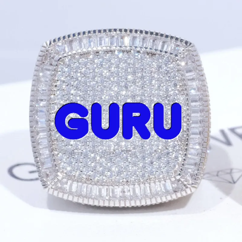 CUSTOM LETTER 3D ICED RING sold by The GUU Shop