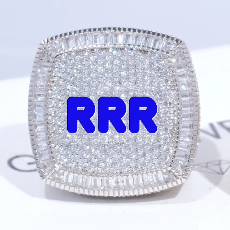 CUSTOM LETTER 3D ICED RING sold by The GUU Shop