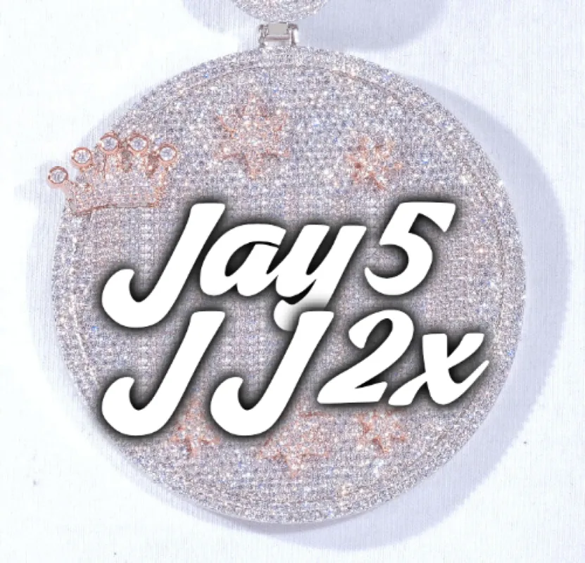 CUSTOM LETTER NECKLACE 3D BIG CROWN DISC sold by The GUU Shop