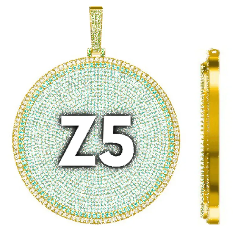 CUSTOM LETTER NECKLACE 3D BIG DISC sold by The GUU Shop