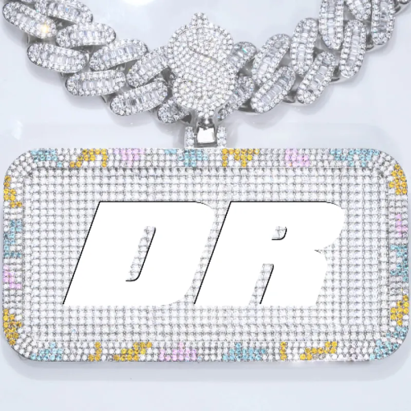 CUSTOM LETTER NECKLACE 3D COLORFUL SQUARE sold by The GUU Shop