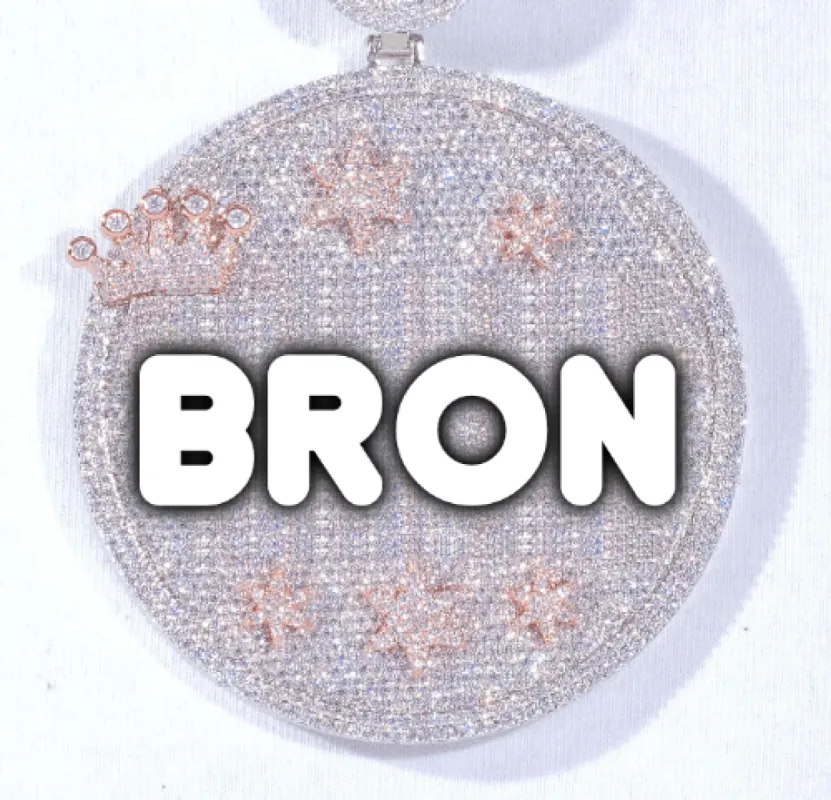 CUSTOM LETTER NECKLACE 3D BIG CROWN DISC sold by The GUU Shop